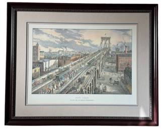 New York Brooklyn Suspension Bridge Print