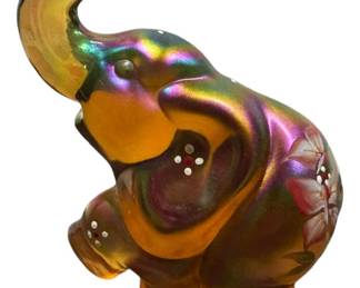 Iridescent Carnival Glass Elephant
