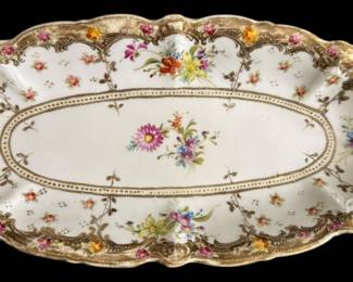 Handpainted Oval Porcelain Tray Japan