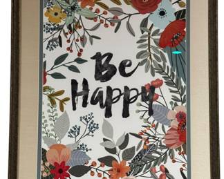 Colorful Be Happy Framed Art Picture
