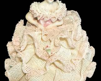 Miniature Dresden Lace Figurine