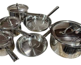 Set of Stainless Steel Cuisinart Pots Pans