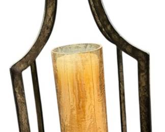 Gothic Metal and Glass Candle Holder