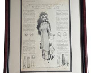 Early 1900s Framed Fashion Advertisement