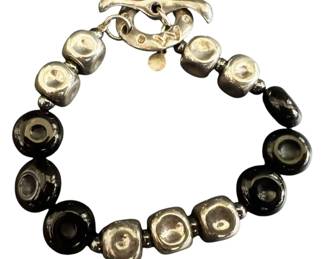 R.L.W. 925 Silver and Black Bracelet