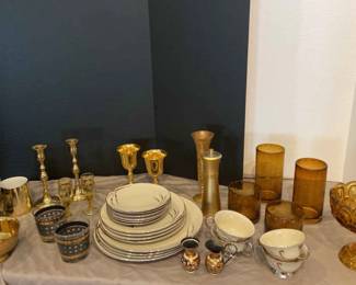 Black and Amber Dinner Ware Plus