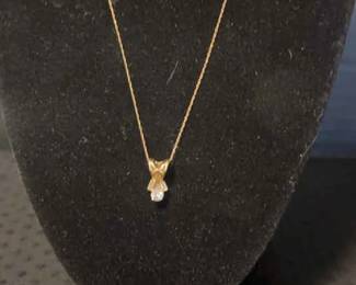 10K Gold Necklace With Diamond And 14k Gold Ring
