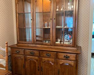 Ethan Allen china cabinet with light