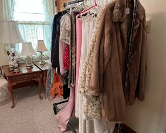 furs, vintage pendelton suits, bedspreads, etc.
