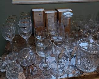 Warford Hibernia, Mikasa, crystal Stemware,  Moet Chandon champagne flutes
