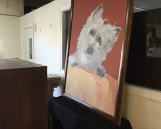 Huge original art painting, signed by “Sidewalk Sam” a famous sidewalk mural who was artist based out of Boston, MA.  $350