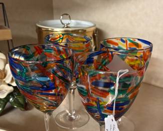 Hand painted wine glasses 