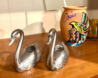 Pewter candle holders 