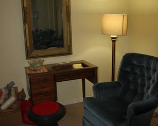 There are 2 blue swivel rockers. 