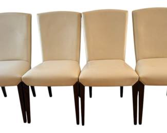 Ivory Leather Dining Chairs