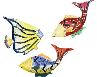 Metal Tropical Fish Wall Decor