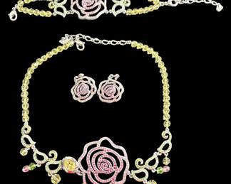 Swarovski Crystal Rose Jewelry Set