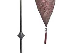 Floor Lamp with Red Beaded Shade