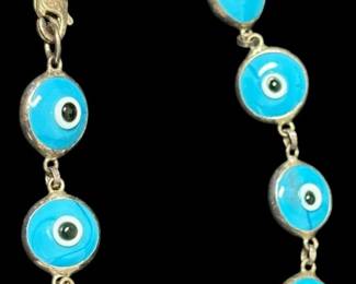 Sterling Silver Evil Eye Bracelet