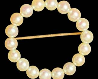 14Kt Gold and Pearl Brooch