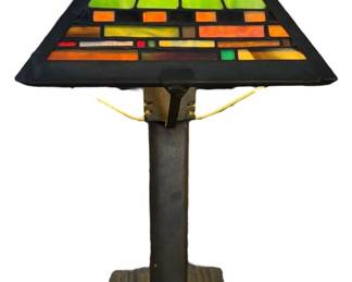 Vintage Karl Berry Stained Glass Lamp