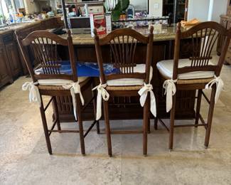 3 Bar Stools with cushions