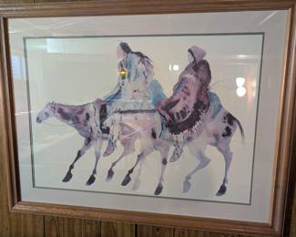 Carol Grigg Large Litho Fine Art Print Two Natives on Horses