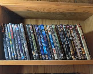 Over 200 DVDs, new and used with around 30 Kids movies and lots of sci-fi films