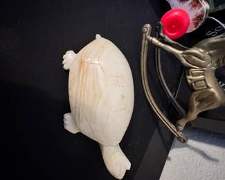 Alabaster Turtle Figure