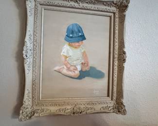 Super Cute Child at Beach Painting