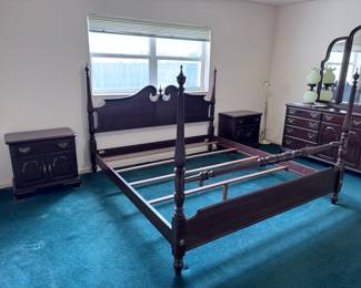 Ethan Allen King Bed Frame & Nightstands