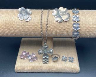Vintage Sterling Silver Dogwood Design