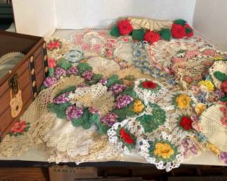 Vintage, Colorful, Crocheted Doilies