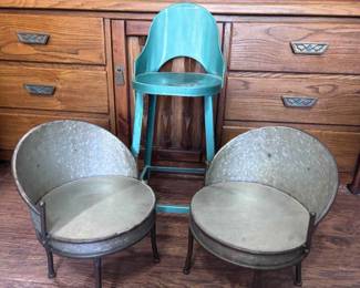 Metal Bucket Stool Doll Chairs