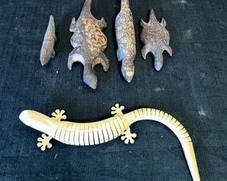Aboriginal Goanna Wooden Scupltures