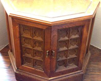 Midcentury Octagonal Side Table And Cabinet