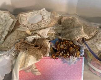 Vintage Handmade Lace, Doilies, Plus
