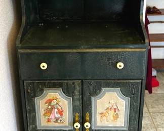 Vintage Tole Painted Hutch