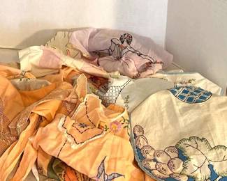 Vintage Handmade Embroidered Aprons