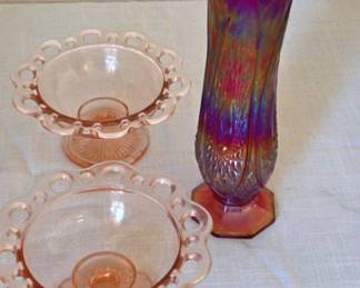 Fenton Blush Colored Candy Carnival Glass