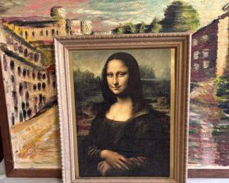 Mona Lisa Print wPainted Village 