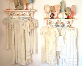 Vintage Antique Childrens ClothingBaptismal Gowns  Tatted Bonnets