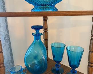 Living Room
Blenko decanter, crackle glass pitcher