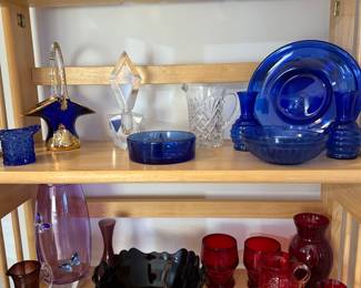 Living Room
Cobalt, Amethyst, & Ruby glassware