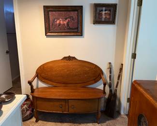 Antique oak bench