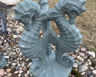 Cool cement seahorse statue