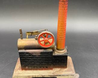 Antique 10” Model Of STEAM ENGINE * Sheet Metal, Germany?
