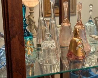 Bells by Fenton, Lenox Hummingbird, Etched Bells, Crystal and Glass Bells, Glass Dolphin