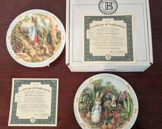 The Bradford Exchange Peter Rabbit music-box plates, #1 A Pocket Full of Onions & Mr. McGregor's Garden