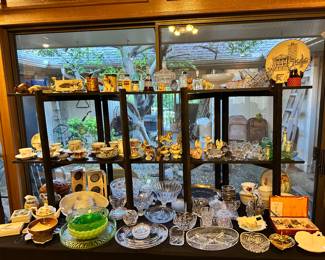 Crystal, Teacup Sets, China, Figurines, Old Bottles, etc.